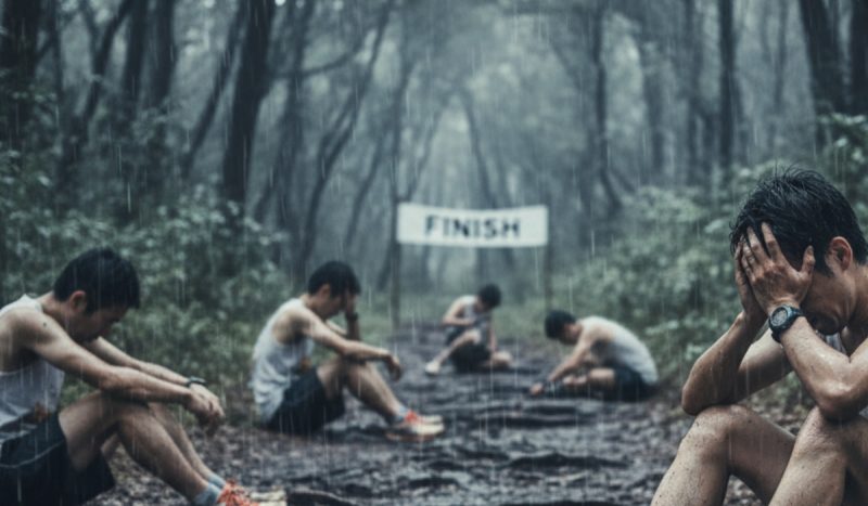 挫折を繰り返すランナー